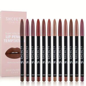 NWOT 12pcs Super Silky Matte Lip Liner Set - Non-stick, long-lasting, smooth